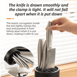 Darrahopens Home & Garden > Kitchenware > Kitchen Utensils 2-Pack Matte Black Modern Multi-Slot Knife Block with Secure Wave Insert & Drainage - Space-Saving and Smooth Withdrawal, Preventing Fallout Design