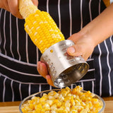 Darrahopens Home & Garden > Kitchenware > Kitchen Utensils 2-Pack Premium Stainless Steel Manual Corn Thresher Peeler and Cob Cutter with Safe Hidden Dual-Head Serrated Blades & Non-Slip Grip, Round & Triangle Model