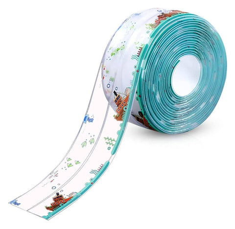 Darrahopens Home & Garden > Kitchenware > Kitchen Utensils 2-Pack Waterproof Self-Adhesive Sealant Tape – Transparent PVC Edge Strip for Kitchen, Bathroom, Sink, Toilet, and Wall Corners – Easy to Cut and Clean (Pattern2)