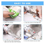Darrahopens Home & Garden > Kitchenware > Kitchen Utensils 2-Pack Waterproof Self-Adhesive Sealant Tape – Transparent PVC Edge Strip for Kitchen, Bathroom, Sink, Toilet, and Wall Corners – Easy to Cut and Clean (Pattern3)