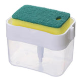 Darrahopens Home & Garden > Kitchenware > Kitchen Utensils 2-Pack White Kitchen Press-Type Dish Soap Dispenser & Sponge Caddy - 2-in-1 Automatic Liquid Pump for Dish Scrubbers & Scouring Pads