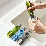 Darrahopens Home & Garden > Kitchenware > Kitchen Utensils 2-Packs 3-in-1 Grey Portable & Compact U-Shape Deeply-Cleaning Brush - Multi-Functional Gap Scrubber for Lids, Mugs, and Baby Bottles