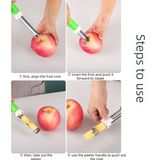 Darrahopens Home & Garden > Kitchenware > Kitchen Utensils 2 PCS 2-in-1 Apple Corer & Peeler Stainless Steel Fruit Prep Tool Red & Green Set Kitchen Gadget