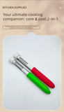 Darrahopens Home & Garden > Kitchenware > Kitchen Utensils 2 PCS 2-in-1 Apple Corer & Peeler Stainless Steel Fruit Prep Tool Red & Green Set Kitchen Gadget