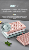 Darrahopens Home & Garden > Kitchenware > Kitchen Utensils 2 PCS Large Diamond Ice Cube Trays with Lids 4 Cavity Geometric Sphere Ice Ball Maker Mould Stackable Hard Plastic for Whiskey Cocktails Blue