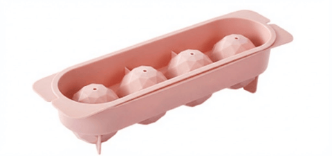 Darrahopens Home & Garden > Kitchenware > Kitchen Utensils 2 PCS Large Diamond Ice Cube Trays with Lids 4 Cavity Geometric Sphere Ice Ball Maker Mould Stackable Hard Plastic for Whiskey Cocktails Pink