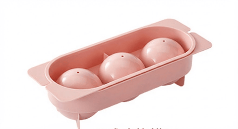 Darrahopens Home & Garden > Kitchenware > Kitchen Utensils 2 PCS Large Round Ice Cube Trays with Lids 3 Cavity Sphere Ice Ball Maker Mould Stackable Hard Plastic Slow Melting for Whiskey Cocktails Pink