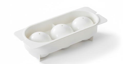 Darrahopens Home & Garden > Kitchenware > Kitchen Utensils 2 PCS Large Round Ice Cube Trays with Lids 3 Cavity Sphere Ice Ball Maker Mould Stackable Hard Plastic Slow Melting for Whiskey Cocktails White