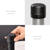 Darrahopens Home & Garden > Kitchenware > Kitchen Utensils 2-PCS Mini Red Wine Stopper Leak Proof Food Grade Silicone Vacuum Seal Reusable Wine Bottle Cap for Freshness Preservation Australian Home Use Black
