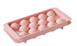 Darrahopens Home & Garden > Kitchenware > Kitchen Utensils 2 PCS Round Ice Cube Trays with Lids 14 Cavity Sphere Ice Ball Maker Mould Stackable Hard Plastic Easy Release for Whiskey Cocktails Pink