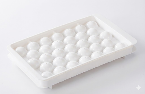 Darrahopens Home & Garden > Kitchenware > Kitchen Utensils 2 PCS Round Ice Cube Trays with Lids 33 Cavity Sphere Ice Ball Maker Mould Stackable Hard Plastic Easy Release for Cocktails Whiskey White