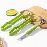 Darrahopens Home & Garden > Kitchenware > Kitchen Utensils 2-Piece 3-in-1 Stainless Steel Fruit Carving Scoop, Multi-Function Melon Seed Remover Kitchen Tool