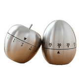 Darrahopens Home & Garden > Kitchenware > Kitchen Utensils 2-piece Apple and Egg Shape Stainless Steel Kitchen Timer Mechanical Cooking Timer -  Wind-Up 60 Minute Countdown Timer - Loud Ring 72dB Baking Tool with Non-Slip Base - Battery-Free Analog Timer for Home Office