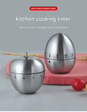 Darrahopens Home & Garden > Kitchenware > Kitchen Utensils 2-piece Apple and Egg Shape Stainless Steel Kitchen Timer Mechanical Cooking Timer -  Wind-Up 60 Minute Countdown Timer - Loud Ring 72dB Baking Tool with Non-Slip Base - Battery-Free Analog Timer for Home Office