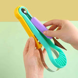 2-Piece Fruit Carving Tool Set Melon Baller Scoop Knife Stainless Steel(Blue, yellow and purple)