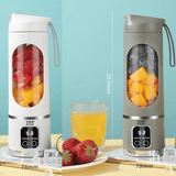 Darrahopens Home & Garden > Kitchenware > Kitchen Utensils 2-piece White and Green 7.4V Portable Blender Smoothie Maker 450ml Wireless Rechargeable Juicer Cup with 12-Blade Stainless Steel Cutter, LED Digital Display, USB Charging Personal Blender for Travel Gym Office Home