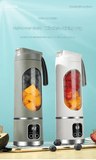 Darrahopens Home & Garden > Kitchenware > Kitchen Utensils 2-piece White and Green 7.4V Portable Blender Smoothie Maker 450ml Wireless Rechargeable Juicer Cup with 12-Blade Stainless Steel Cutter, LED Digital Display, USB Charging Personal Blender for Travel Gym Office Home