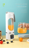 Darrahopens Home & Garden > Kitchenware > Kitchen Utensils 2-piece White and Green 7.4V Portable Blender Smoothie Maker 450ml Wireless Rechargeable Juicer Cup with 12-Blade Stainless Steel Cutter, LED Digital Display, USB Charging Personal Blender for Travel Gym Office Home