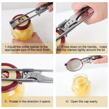Darrahopens Home & Garden > Kitchenware > Kitchen Utensils 2 Set/4 Pcs Adjustable Jar Opener - Durable Stainless Steel Manual Lid Remover - Effortless Kitchen Gadget for Weak Hands and Seniors, Versatile Multi Size Can Opener, Space Saving Ergonomic Design