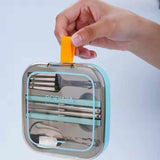 Darrahopens Home & Garden > Kitchenware > Kitchen Utensils 2 Sets Green Portable Stainless Steel Cutlery Set -  Reusable Utensils (2 Fork, 2 Spoon, 2 pairs of Chopsticks) with Compact Travel Case