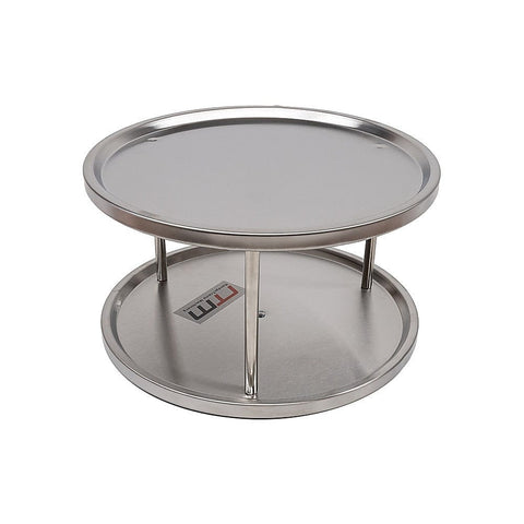 Darrahopens Home & Garden > Kitchenware > Kitchen Utensils 2-Tier Rack Lazy Susan Organiser Steel Kitchen Pantry Cabinet Storage