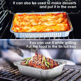 Darrahopens Home & Garden > Kitchenware > Kitchen Utensils 20 Pack Heavy-Duty Disposable Aluminum Foil Pans for Baking, Grilling & Catering – Extra Thick Rectangular Trays for Oven, BBQ & Steam Table Use (Silver)