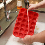 Darrahopens Home & Garden > Kitchenware > Kitchen Utensils 24 Cavity Pan Tray Silicone Mini Cupcake Cookie Baking Mold Au - Orange
