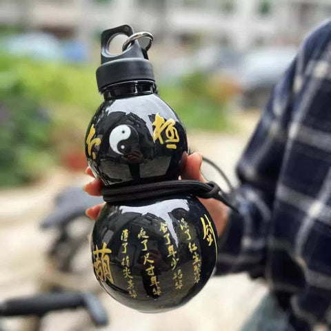 Darrahopens Home & Garden > Kitchenware > Kitchen Utensils 2pcs 800ml Gourd Water Bottle Black