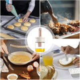 Darrahopens Home & Garden > Kitchenware > Kitchen Utensils 2pcs Glass Oil Bottles with Silicone Brush for Kitchen Cooking Oil Dispenser Set