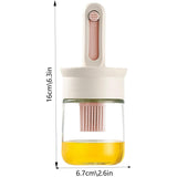 Darrahopens Home & Garden > Kitchenware > Kitchen Utensils 2pcs Glass Oil Bottles with Silicone Brush for Kitchen Cooking Oil Dispenser Set