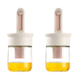 Darrahopens Home & Garden > Kitchenware > Kitchen Utensils 2pcs Glass Oil Bottles with Silicone Brush for Kitchen Cooking Oil Dispenser Set