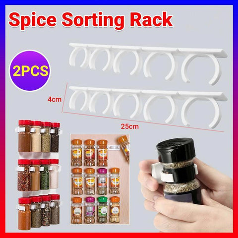 Darrahopens Home & Garden > Kitchenware > Kitchen Utensils 2Pcs Kitchen Spice Gripper Strip Jar Rack Organiser Storage Holder Wall