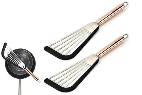 Darrahopens Home & Garden > Kitchenware > Kitchen Utensils 2Pcs Nonstick Cookware Spatula With Silicone Edge Heat Resistant Kitchen Cooking Thin Spatula Flipper