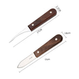 Darrahopens Home & Garden > Kitchenware > Kitchen Utensils 2PCS Shrimp Deveiner and Shellfish Opener Knife Set Stainless Steel Wood Handle
