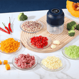Darrahopens Home & Garden > Kitchenware > Kitchen Utensils 3-blade cutter head Blue Wireless Electric Garlic Chopper 300ml Portable Mini Food Processor USB Rechargeable for Baby Food and Dipping Sauce Essential Local Kitchen Tool