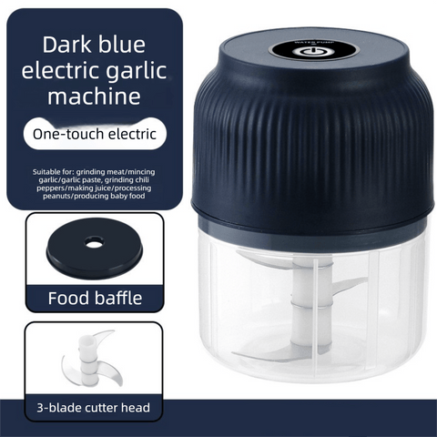 Darrahopens Home & Garden > Kitchenware > Kitchen Utensils 3-blade cutter head Blue Wireless Electric Garlic Chopper 300ml Portable Mini Food Processor USB Rechargeable for Baby Food and Dipping Sauce Essential Local Kitchen Tool
