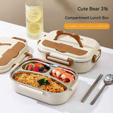 Darrahopens Home & Garden > Kitchenware > Kitchen Utensils 3 Grids 316 Stainless Steel Insulated Lunch Box with Compartments Large Capacity Bento Box with Insulated Bag