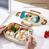Darrahopens Home & Garden > Kitchenware > Kitchen Utensils 3 Grids 316 Stainless Steel Insulated Lunch Box with Compartments Large Capacity Bento Box with Insulated Bag