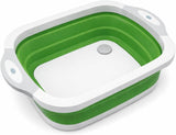 Darrahopens Home & Garden > Kitchenware > Kitchen Utensils 3-in-1 Green Collapsible Cutting Board & Drain Basin & Storage Tub - Portable Multifunctional Food Grade Storage Basket(37x27x12cm)