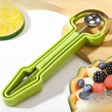 Darrahopens Home & Garden > Kitchenware > Kitchen Utensils 3-in-1 Stainless Steel Fruit Carving Scoop, Multi-Function Melon Seed Remover Kitchen Tool