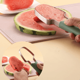 Darrahopens Home & Garden > Kitchenware > Kitchen Utensils 3-in-1 Stainless Steel Watermelon Cutter Set, Multi-Function Melon Slicer, Scoop, and Fork Kitchen Tool—Green