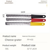 Darrahopens Home & Garden > Kitchenware > Kitchen Utensils 3-PCS Black Stainless Steel Lemon Zester and Cheese Grater 32cm Long Multi-functional Kitchen Grater for Citrus Ginger and Chocolate Australian Home Cooking