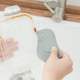 Darrahopens Home & Garden > Kitchenware > Kitchen Utensils 3 Pcs Penguin Soft Scraper Multifunctional Kitchen Scraper Board, Oil Board Scraper, Baking Cleaning Tool, 11*7cm(Pink,Grey,Green) In Australia - Darrahopens