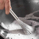 Darrahopens Home & Garden > Kitchenware > Kitchen Utensils 3 Pcs Premium Stainless Steel Handle Multi-Function Gap Cleaning Brush, Flexible Fine Bristles For Deep Cleaning ,With Hanging Hook,20cm In Australia - Darrahopens