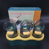Darrahopens Home & Garden > Kitchenware > Kitchen Utensils 3 PCS Quantitative Salt & Spice Dispenser Set with Storage Base - 0.5g Precise Metering Shakers for Salt, Pepper & Spices - Push Button Portion Control Kitchen Organiser - Dark Green