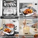Darrahopens Home & Garden > Kitchenware > Kitchen Utensils 3 pieces/set Large stainless steel square food storage box with transparent lid - leak-proof, stackable, durable - perfect for camping, outdoor exploration and home use - perfect for storing meat, fruits