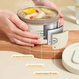 Darrahopens Home & Garden > Kitchenware > Kitchen Utensils 316 Stainless Steel Double Layer Insulated Lunch Box Microwave Safe Round Bento Box with Insulated Bag and Cutlery(1 large, 2 small)