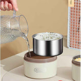 Darrahopens Home & Garden > Kitchenware > Kitchen Utensils 316 Stainless Steel Double Layer Insulated Lunch Box Microwave Safe Round Bento Box with Insulated Bag and Cutlery(1 large, 2 small)