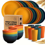 Darrahopens Home & Garden > Kitchenware > Kitchen Utensils 32件Eco-Friendly Wheat Straw Dinnerware: Stackable Design with Natural Texture, Illuminating the Sustainable Aesthetics of Every Meal