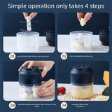 Darrahopens Home & Garden > Kitchenware > Kitchen Utensils 320ml Wireless Electric Garlic Crusher with 6-Blade Blade and Whisk Attachment – Compact Kitchen Chopper for Minced Garlic, Meat, Vegetables & Baby Food